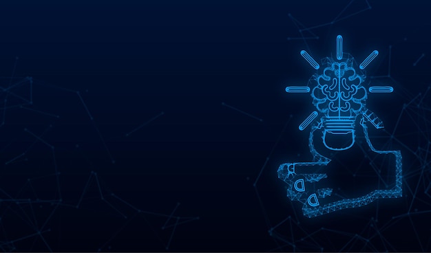 Vector lightbulb plexus icon. idea, solution, business, strategy concept. vector stock illustration.