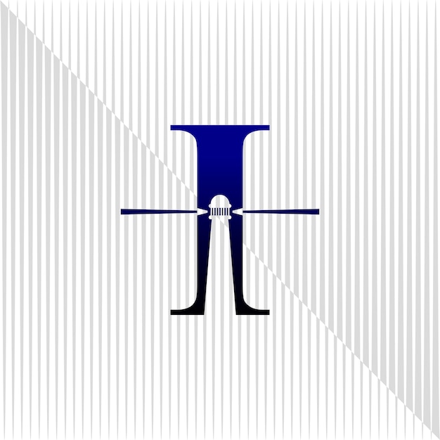 Vector lighthouse logo shaped letter i