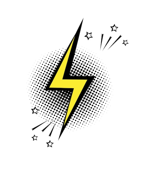 Vector lightning comic speech babble vector flat isolated stock illustration