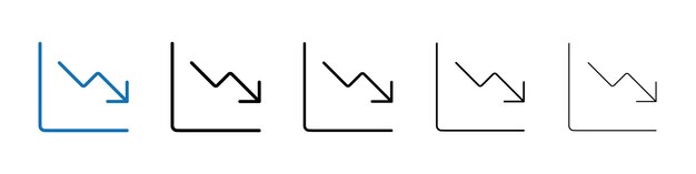 Vector line chart icon outline vector logo for web ui