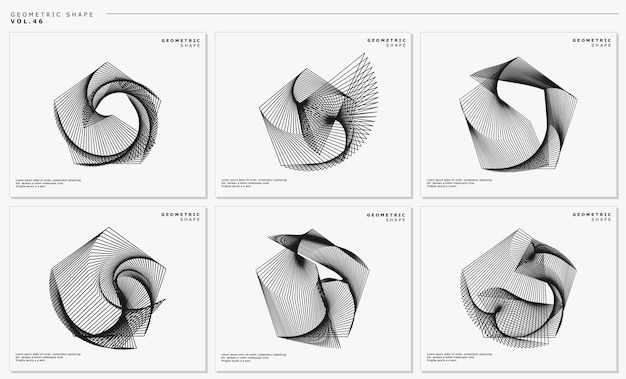 Vector line contour abstract pentagon logo design vector