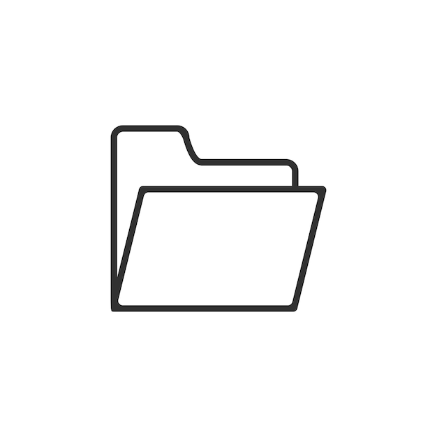 Vector line folder icon isolated on white background vector illustration