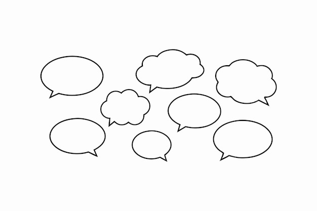 Vector a line of speech bubbles with speech bubbles on the bottom