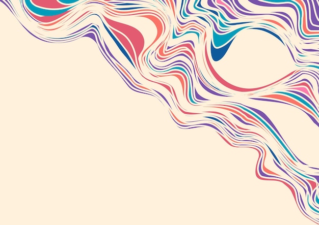 Vector linear abstraction background of smooth colored wavy lines curved lines create dynamic shapesxa