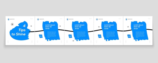 Vector linkedin carousel post editable business social media instagram carousel post template