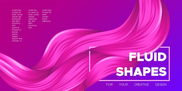 Vector liquid background design with curved fluid shapes