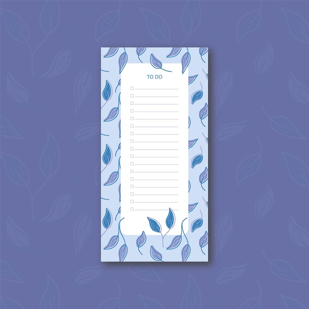 Vector to do list template illustration with leaves