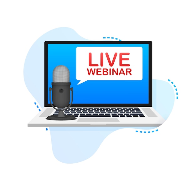 Vector live webinar button, icon, emblem label vector illustration.