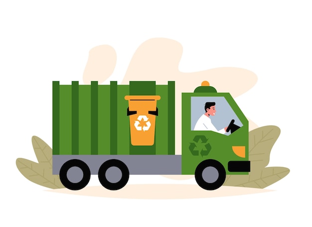 loader transporting garbage help planet green environment concept