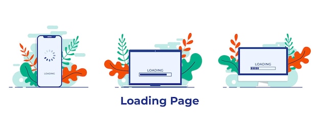 Vector loading bar on the screen on device screen system software update upgrade or loading process