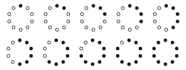 Vector loading icon set buffer loader or preloader download or upload collection of simple web download