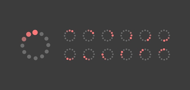 Vector loading load buffer icon spinner sprite sheet rotation web game ui design