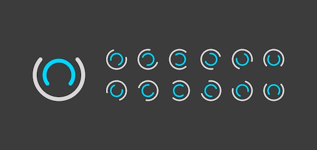 Vector loading load buffer icon spinner sprite sheet rotation web game ui design