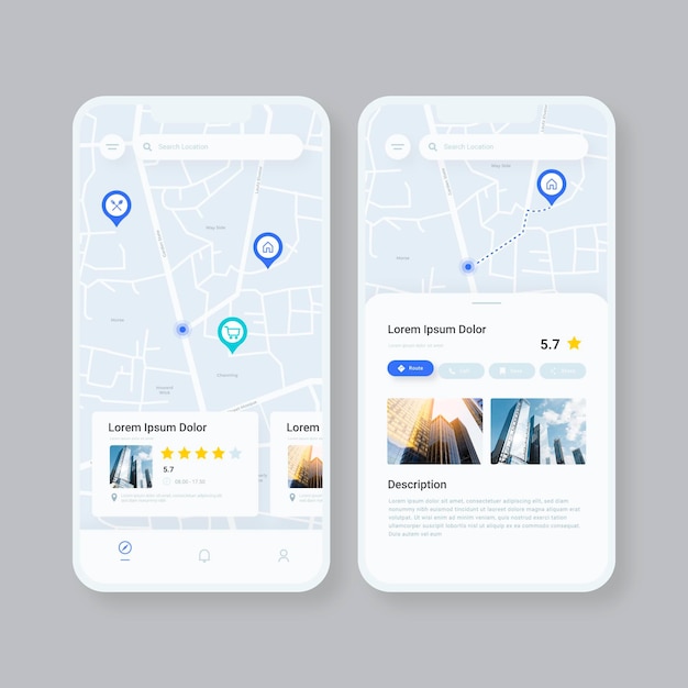 Vector location app on smart phone