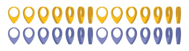 Vector location pointer pin icon vector set gps location pin