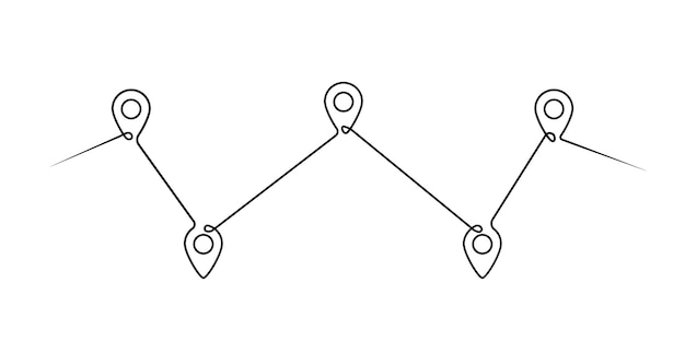 Vector location pointers one line drawing continuous one line pin pointers vector illustration gps navigation pointers line art travel concept location pin pointer icon symbol one line art design eps 10
