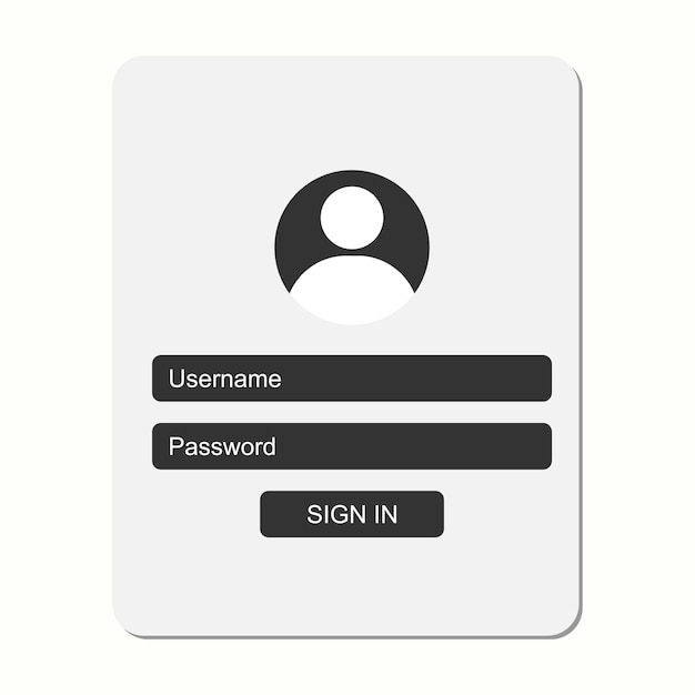 Vector log in app user log in interface minimal design