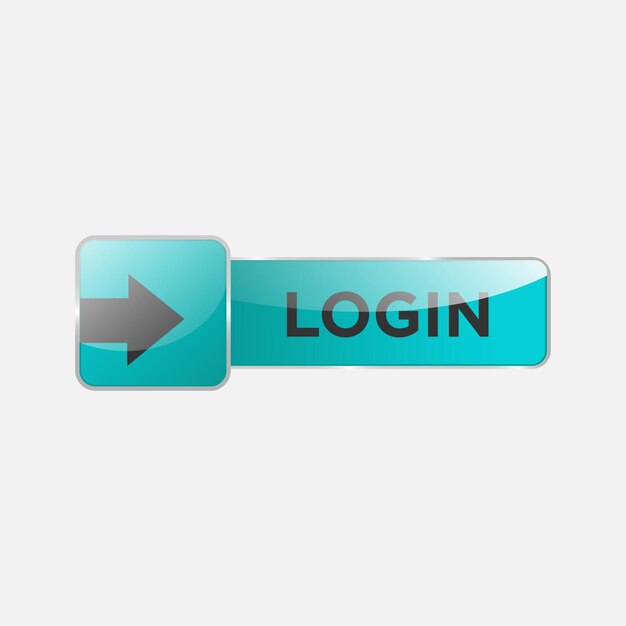 Vector login arrow web button vector 3d glossy web button vector