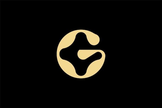 logo design template of unique and abstract letter g star