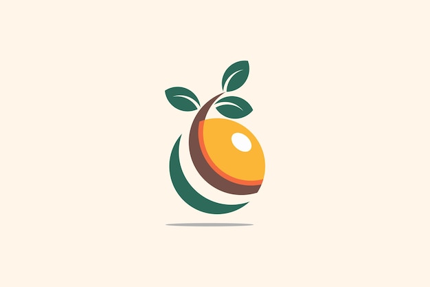 logo design template of vibrant logo featuring a stylized orange with sprouting leaves