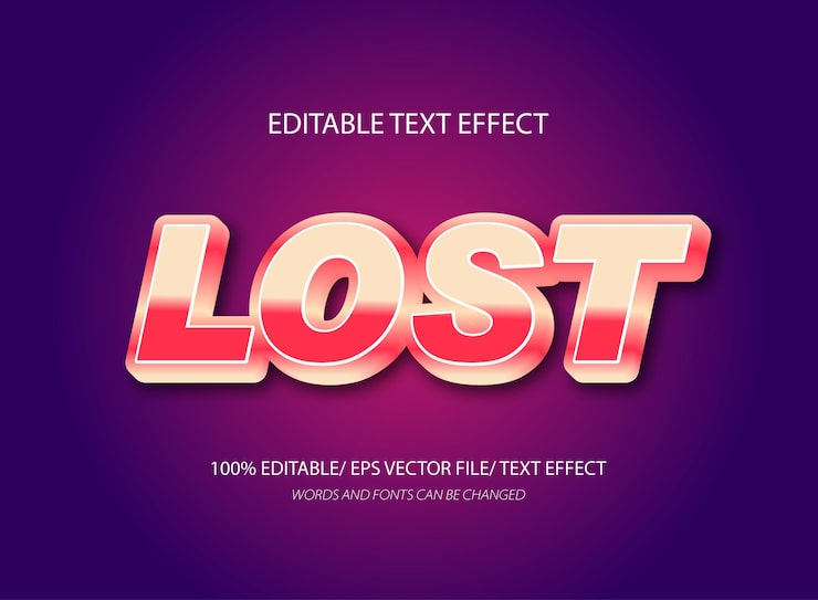 Lost text effect