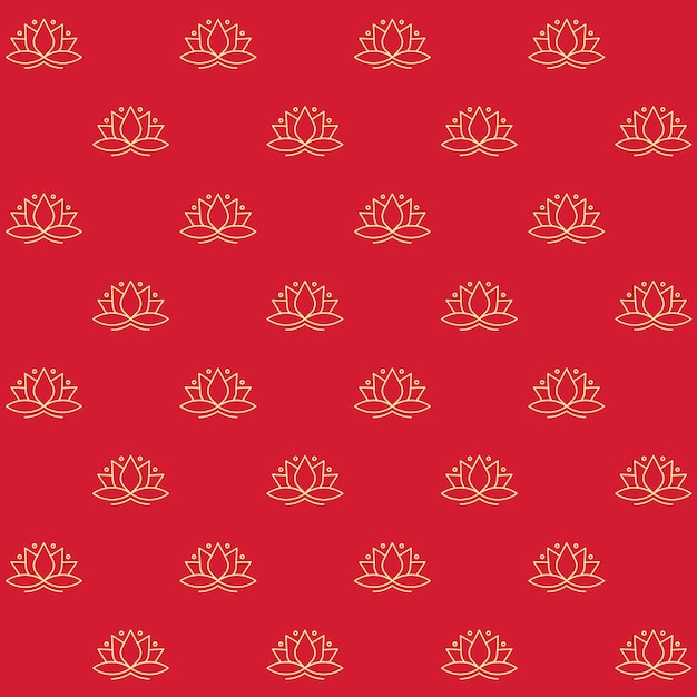 Vector lotus flower diwali vector seamless pattern