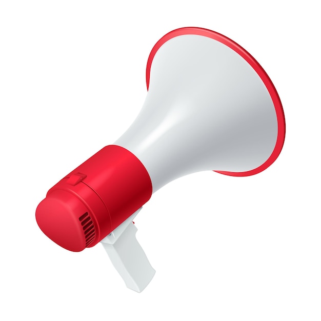 Vector loudspeaker audio messages threequarter view illustration