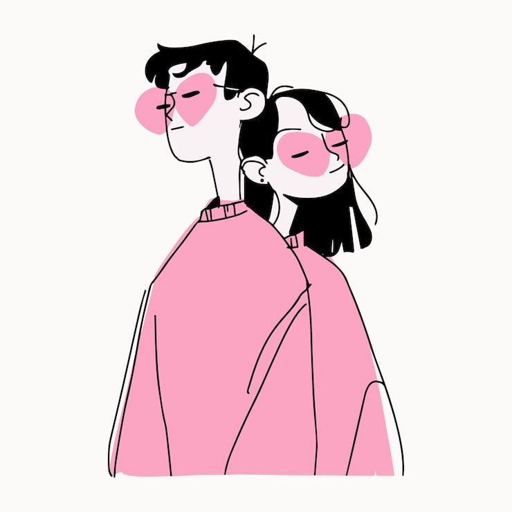 Vector lovely couple illustration