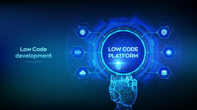 Vector low code platform and no code development technology concept lcdp and ncdp software development
