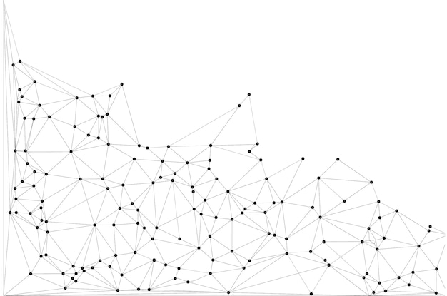 Vector low poly network design stylized 3d connection nodes and web structures for tech ui apps and digital visuals