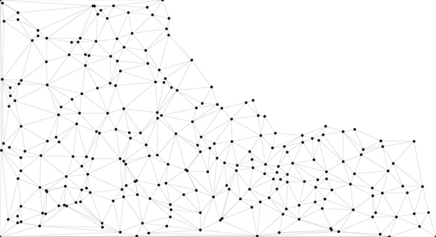 Vector low poly network design stylized 3d connection nodes and web structures for tech ui apps and digital visuals