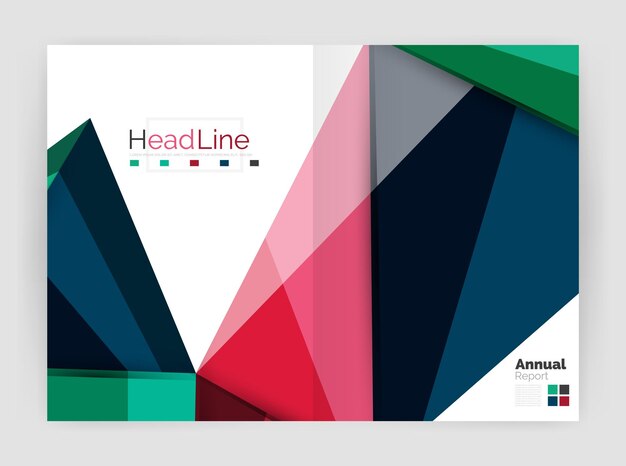 Vector low poly shapes design for business brochure template