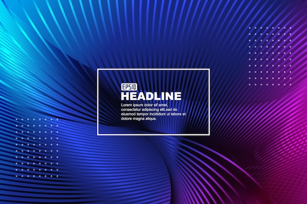 Vector luminous neon gradient lines with a sense of science and technology poster background