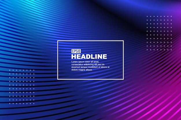 Vector luminous neon gradient lines with a sense of science and technology poster background