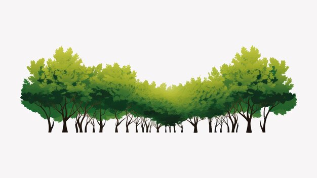 Vector lush green forest illustration