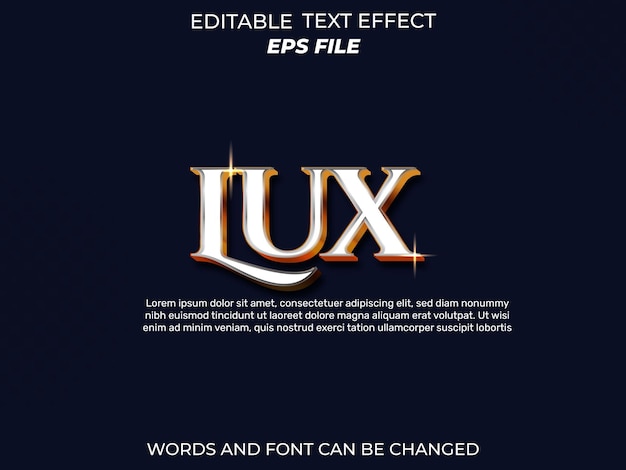 Vector lux text effect font editable typography 3d text