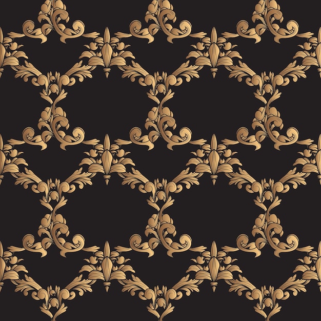 Vector luxurious victorian ornament seamless pattern