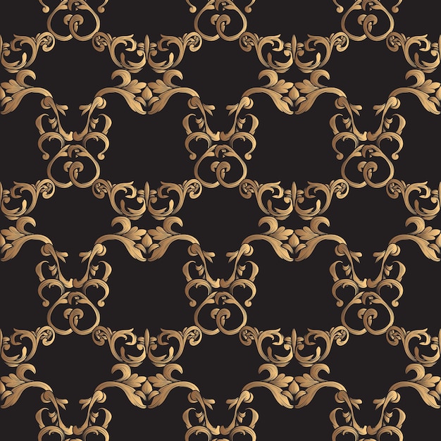Vector luxurious victorian ornament seamless pattern
