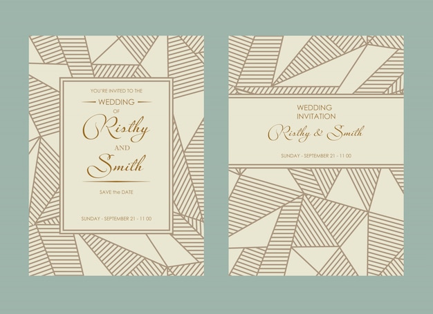 Vector luxurious wedding invitation