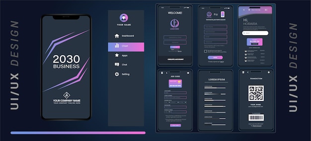 Vector luxury app or uiux design