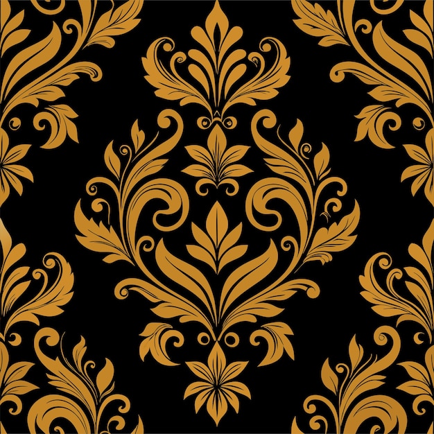 Vector luxury damask ornament seamless pattern design