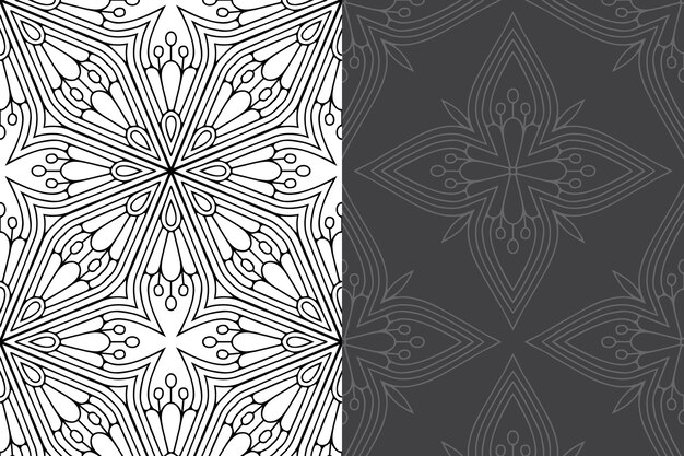 Vector luxury ornamental mandala design seamless pattern set.