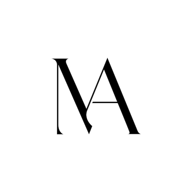 Vector ma initial lettering logo or am initial lettering logo