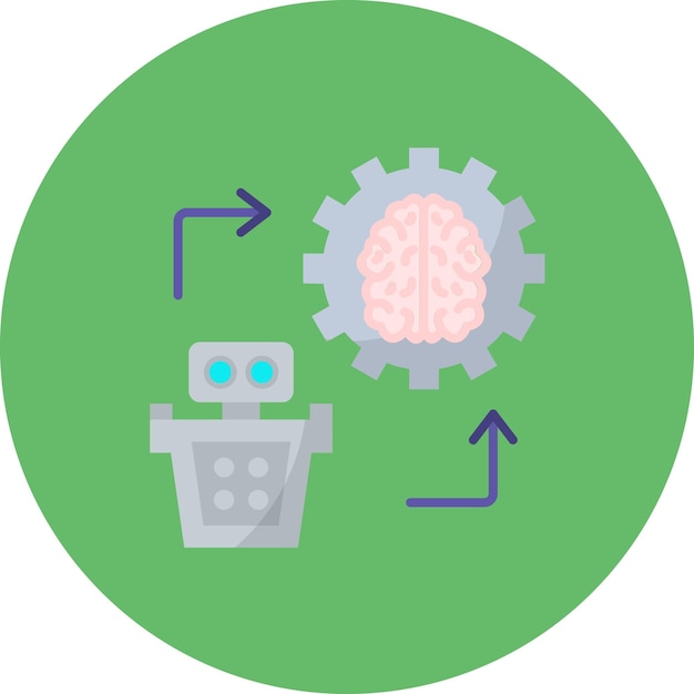Vector machine learning flat illustration