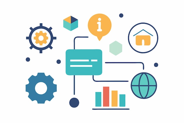 Vector machine learning graphics data analytics amp algorithm icons