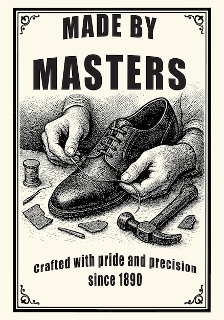 made by masters traditional shoemaking craftsmanship poster