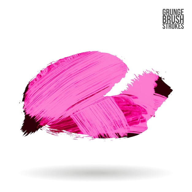 Vector magenta brush stroke and texture. grunge vector abstract hand - painted element.