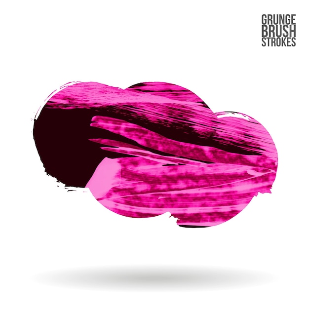 Vector magenta brush stroke and texture. grunge vector abstract hand - painted element.