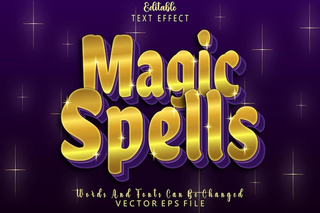 Vector magic spells editable text effect emboss modern style