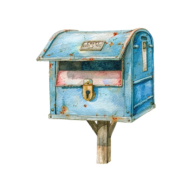 Vector mailbox vector illustration in watercolor style